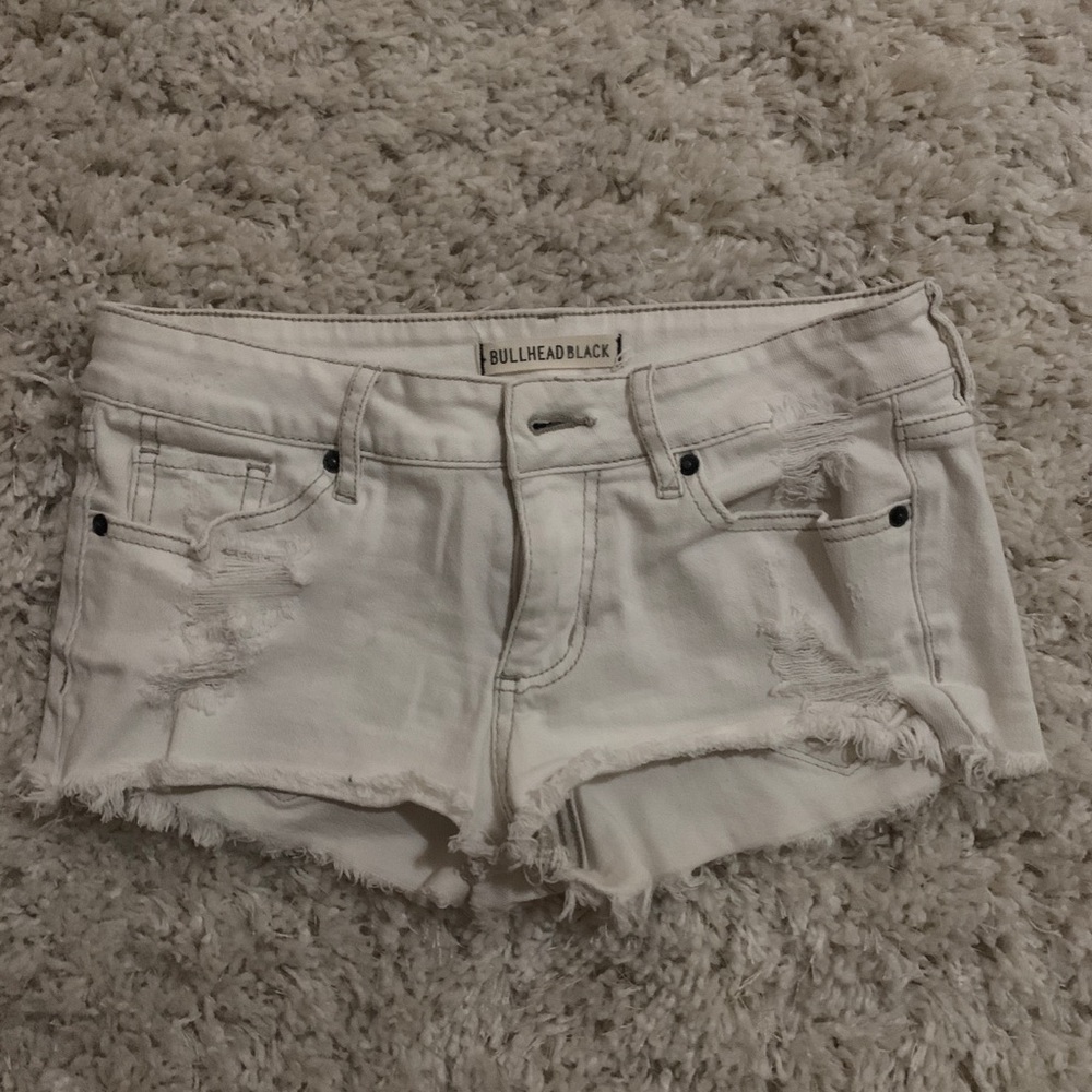 Bullhead white jean shorts